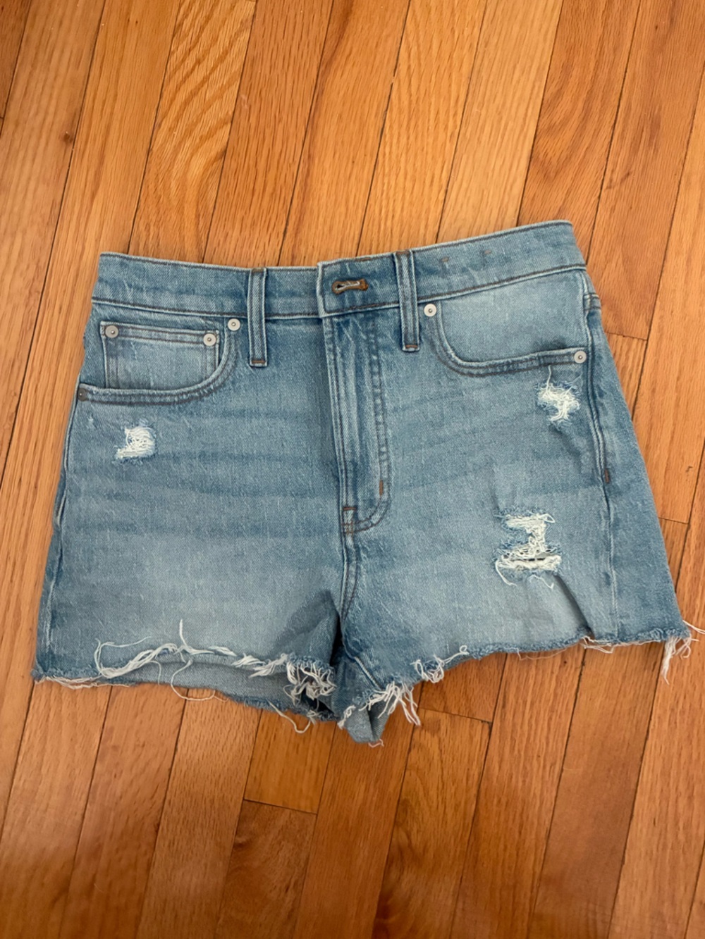 Madewell Distressed Light Blue Denim Women's Shorts